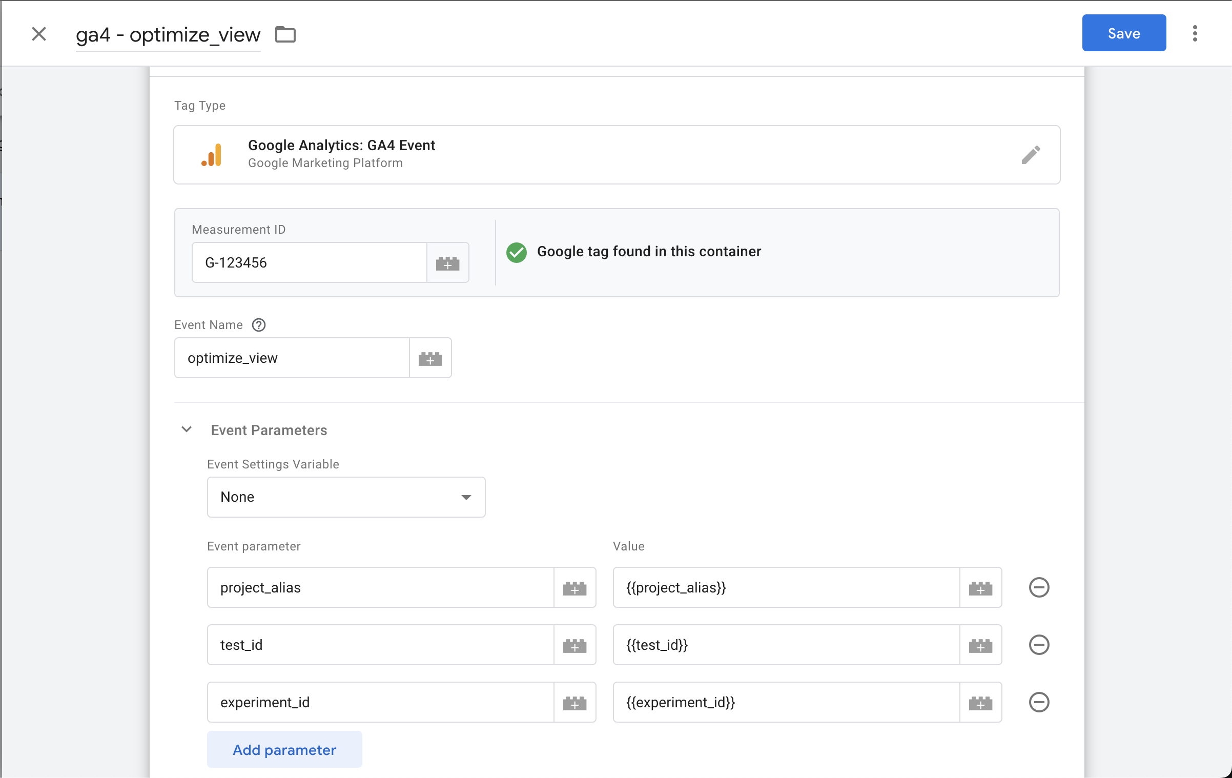 GA4 - GTM Config - Tags - Settings